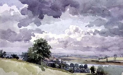 Blick über den Deben von einer Anhöhe, Woodbridge, Suffolk